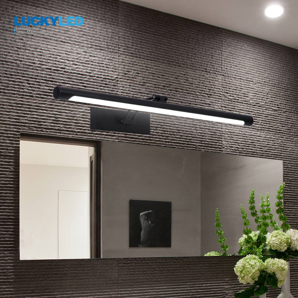 LUCKYLED Modern Led Mirror Light  8W 12W AC90-260V Wall Mounted Industrial Wall Lamp Bathroom Light Waterproof Stainless Steel