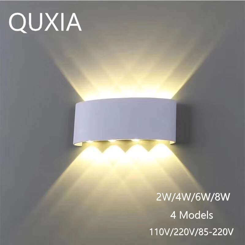 Nordic Wall Lamp Led Aluminum Outdoor Indoor Ip66 Up Down White Black Modern For Home Stairs Bedroom Bedside Bathroom Light