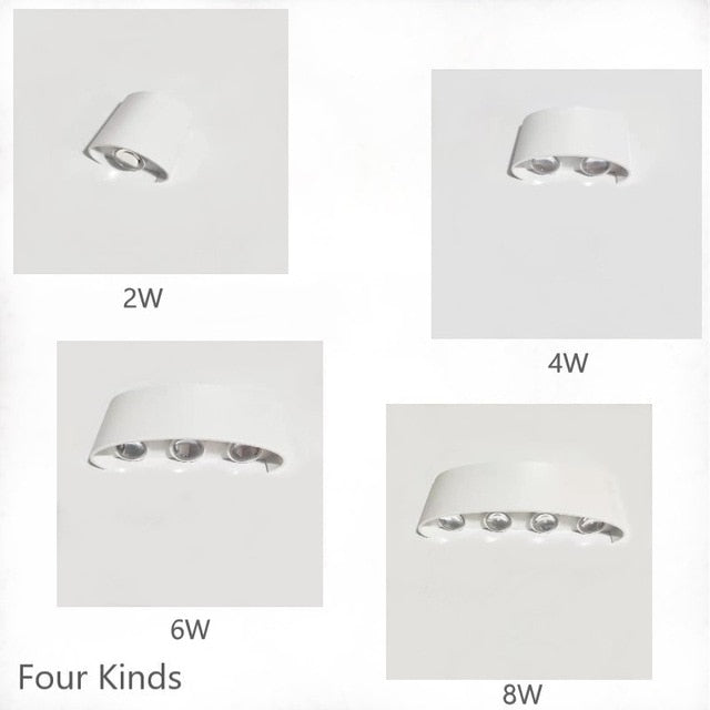 Nordic Wall Lamp Led Aluminum Outdoor Indoor Ip66 Up Down White Black Modern For Home Stairs Bedroom Bedside Bathroom Light