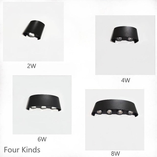 Nordic Wall Lamp Led Aluminum Outdoor Indoor Ip66 Up Down White Black Modern For Home Stairs Bedroom Bedside Bathroom Light