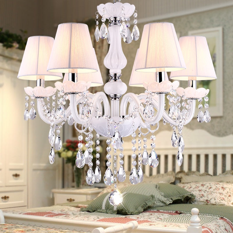New Modern White crystal chandeliers for Livingroom Bedroom indoor lamp  K9 crystal lustres de teto ceiling chandelier