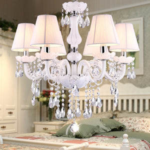 New Modern White crystal chandeliers for Livingroom Bedroom indoor lamp  K9 crystal lustres de teto ceiling chandelier